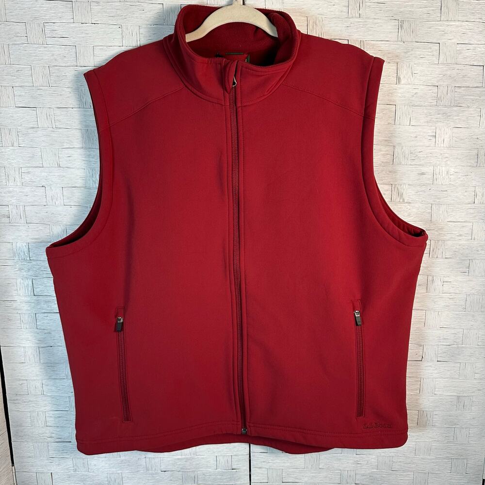 LL Bean men's dark red fleece lined west water resistant gorpcore utility pocket